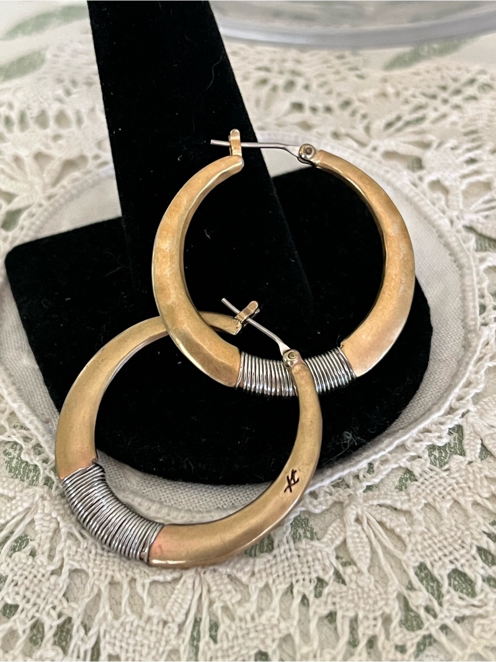 Kenneth Cole New York Mixed Metal Hoop Earrings Gold Silver Versatile